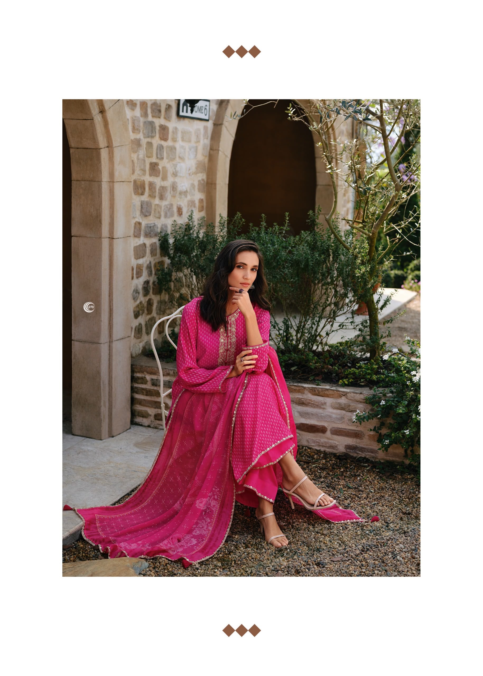 PURE MASLIN SILK PRINT WITH EMBROIDERY