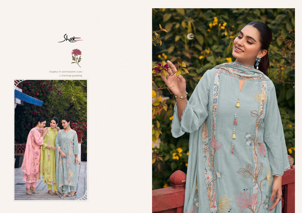 PURE BEMBERG HABUTAI SILK EMBROIDERED SUITS