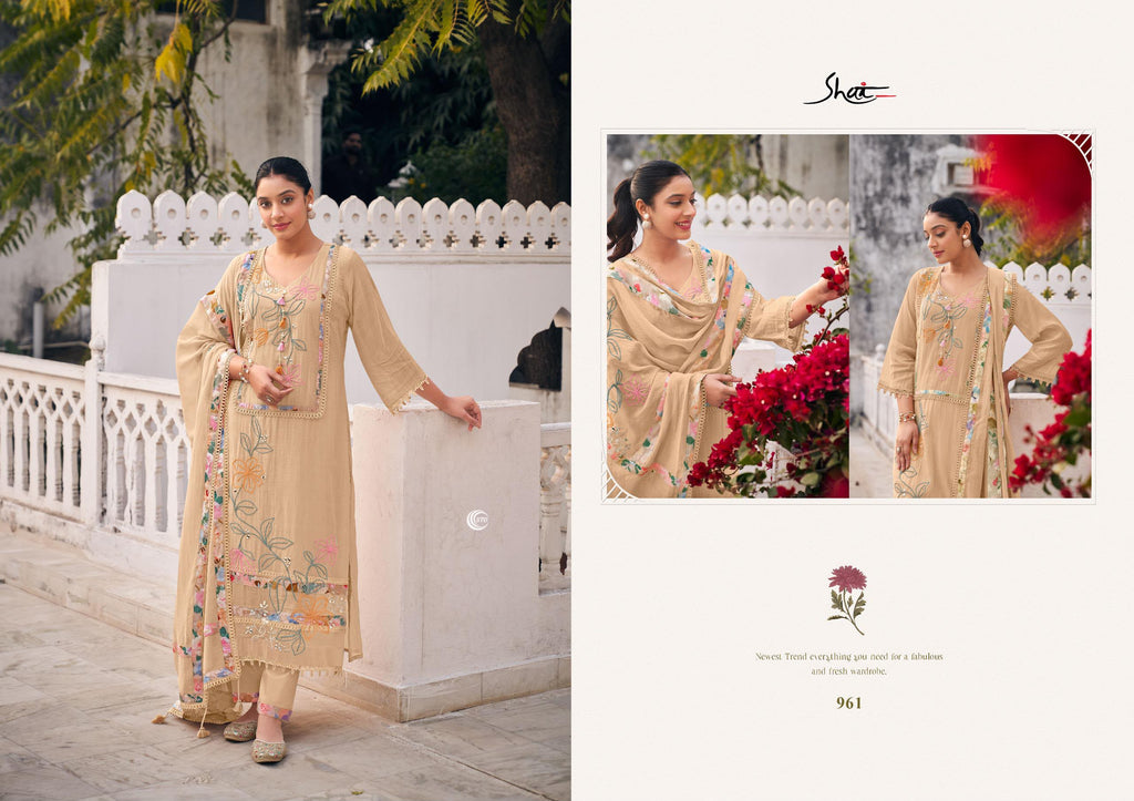 PURE BEMBERG HABUTAI SILK EMBROIDERED SUITS