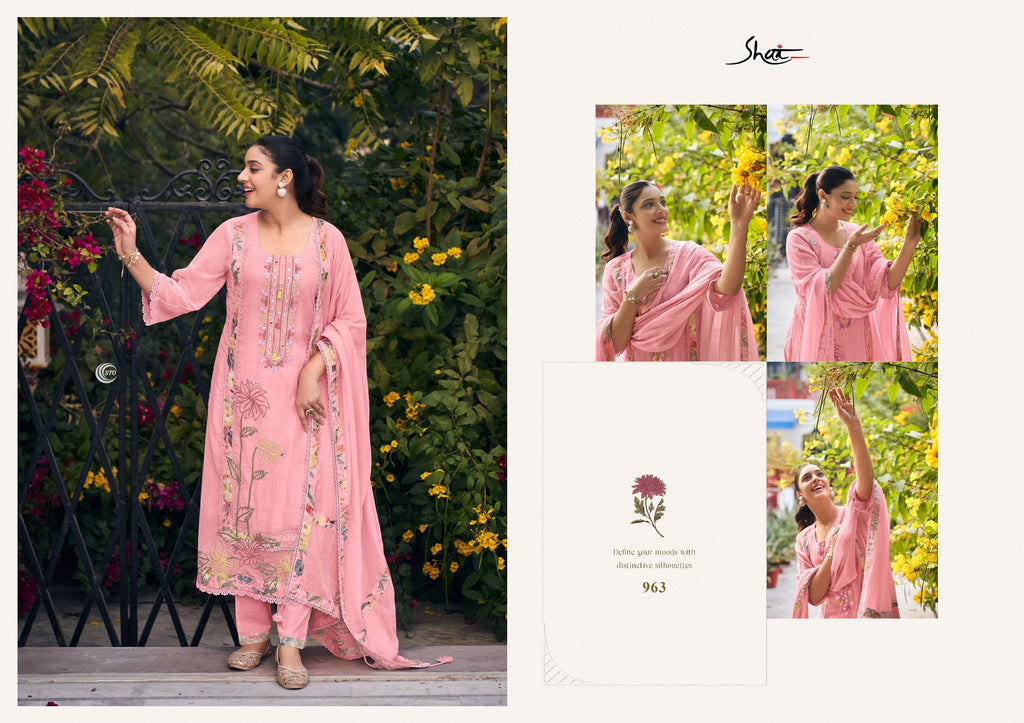 PURE BEMBERG HABUTAI SILK EMBROIDERED SUITS
