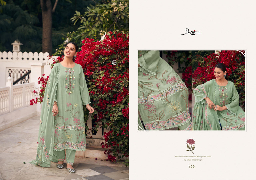 PURE BEMBERG HABUTAI SILK EMBROIDERED SUITS