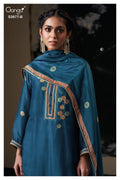 PURE BEMBERG SATIN SILK PRINT WITH EMBROIDERY