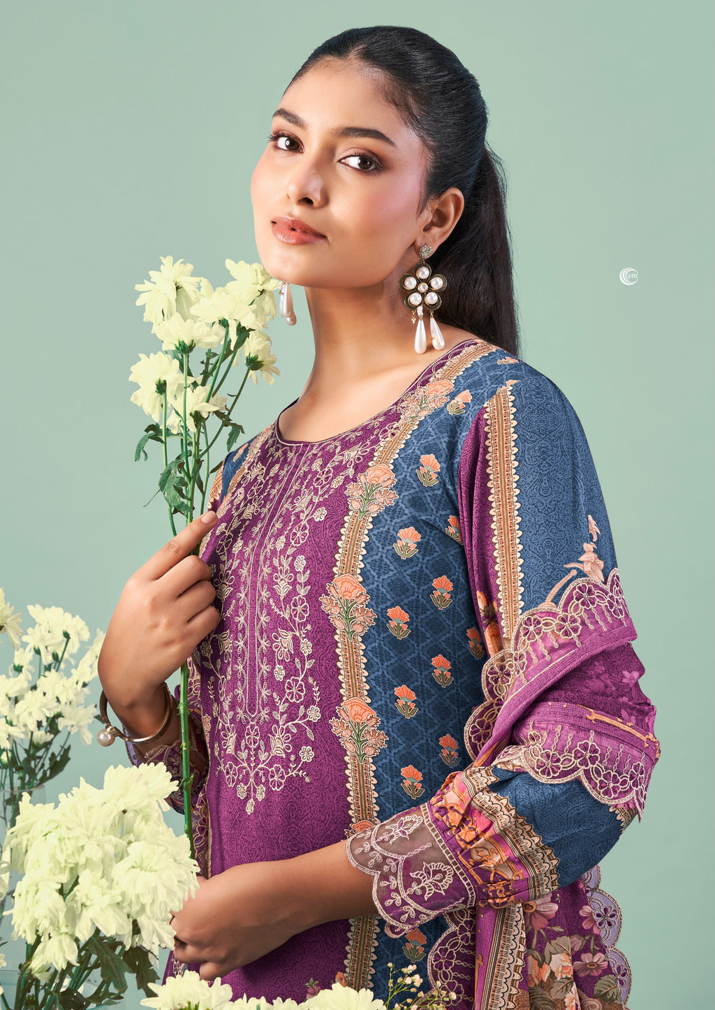 PURE COTTON PRINT WITH EMBROIDRY SUIT WITH CHIFFON DUPATTA