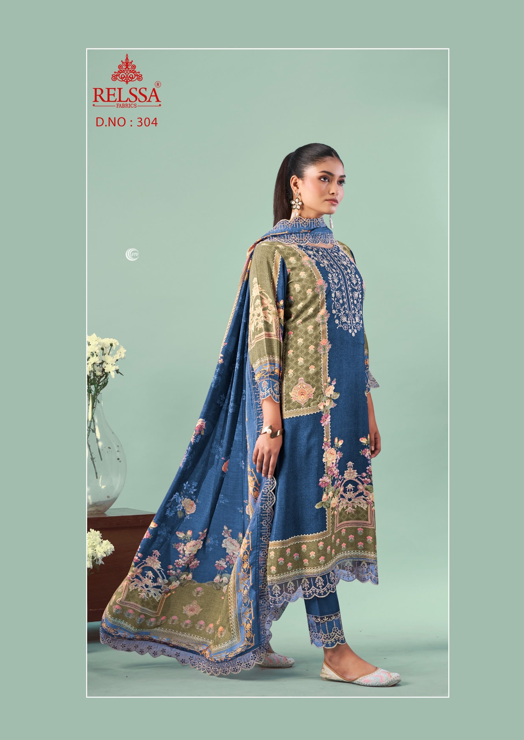 PURE COTTON PRINT WITH EMBROIDRY SUIT WITH CHIFFON DUPATTA