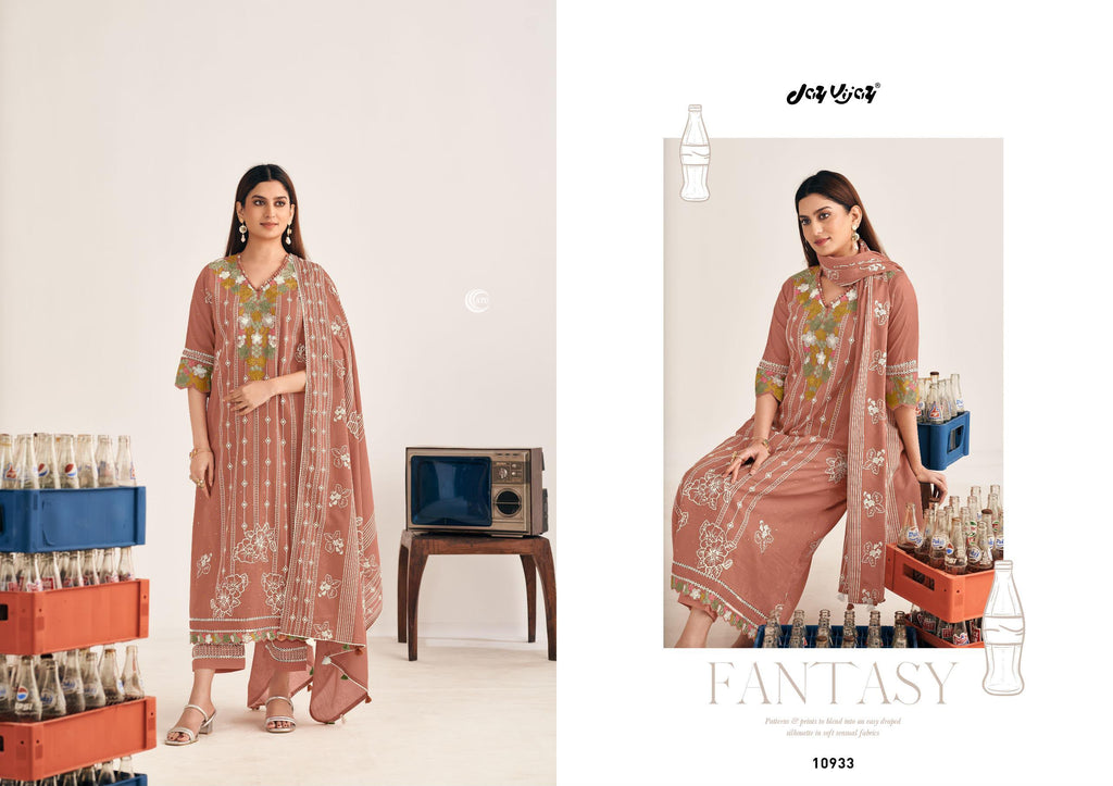 PURE MUL COTTON PRINT WITH EMBROIDERY SUIT