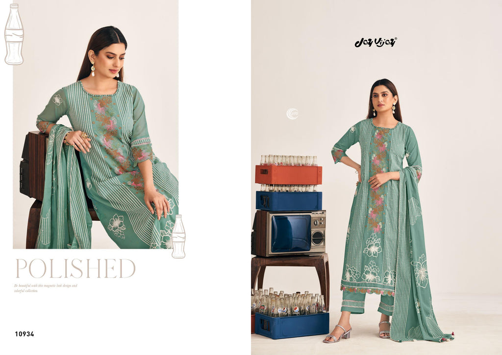 PURE MUL COTTON PRINT WITH EMBROIDERY SUIT