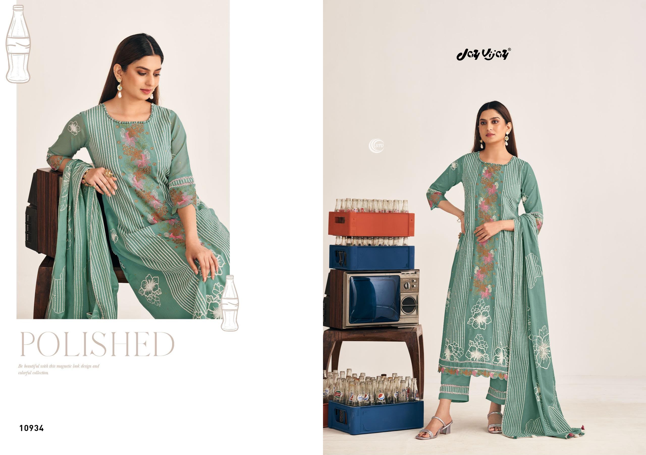 PURE MUL COTTON PRINT WITH EMBROIDERY SUIT