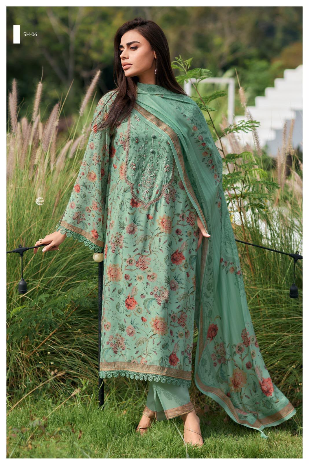 PURE COTTON PRINT WITH EMBROIDERY SUITS &amp; PURE COTTON DUPATTA, COTTON BOTTOM