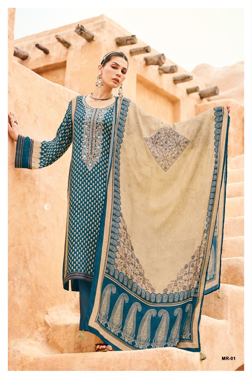 COTTON PRINT WITH EMBROIDERY SUIT